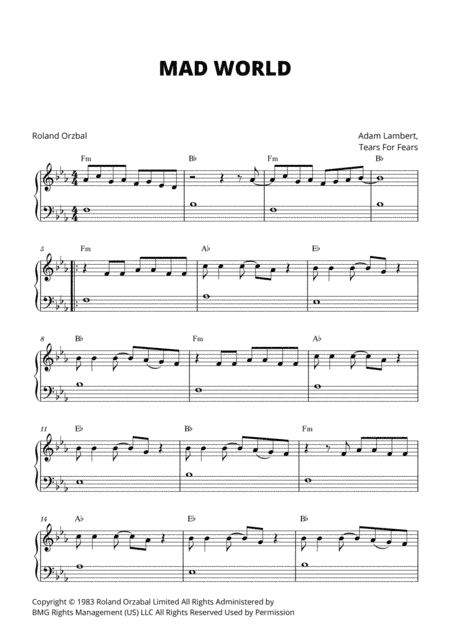Mad World (arr. Cadenza Editions)