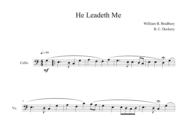 He Leadeth Me (Cello Solo) (arr. B. C. Dockery)