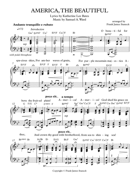 America, The Beautiful (arr. Frank James Staneck FJS Music)