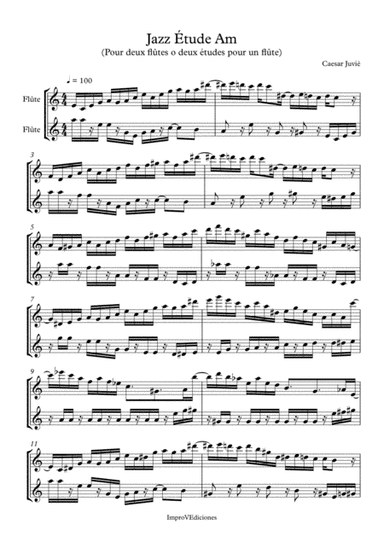 Jazz study in Am for two flutes, or two studies for one flute