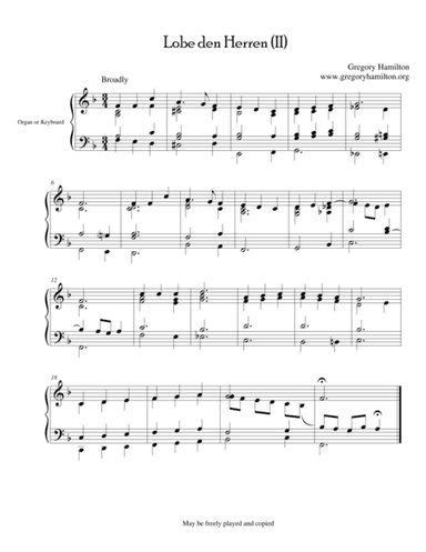 Lobe den Herren - Alternate Harmonization (arr. Gregory Hamilton)