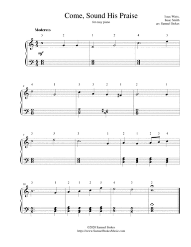 Come, Sound His Praise - for easy piano (arr. Samuel Stokes)