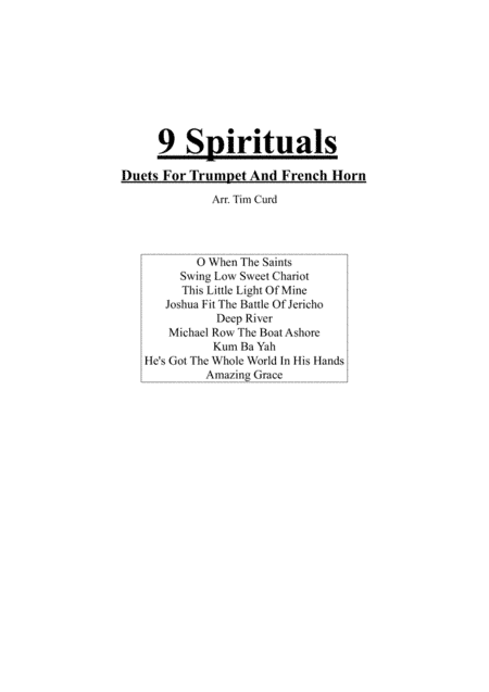 9 Spirituals, Duets For Trumpet And French Horn (arr. Curd)