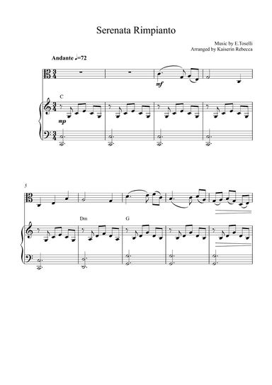 Serenata Rimpianto (op.6 no.1) (arr. Kaiserin Rebecca)