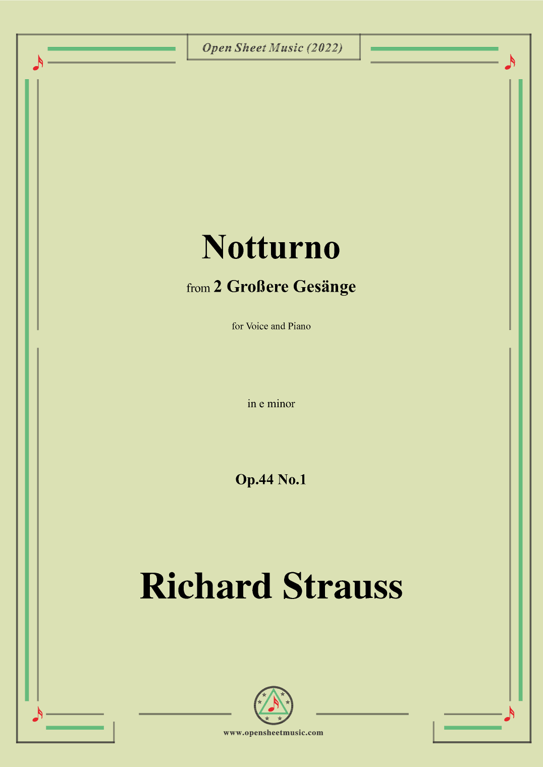 Richard Strauss-Notturno,in e minor,Op.44 No.1 (arr. OSM Press)