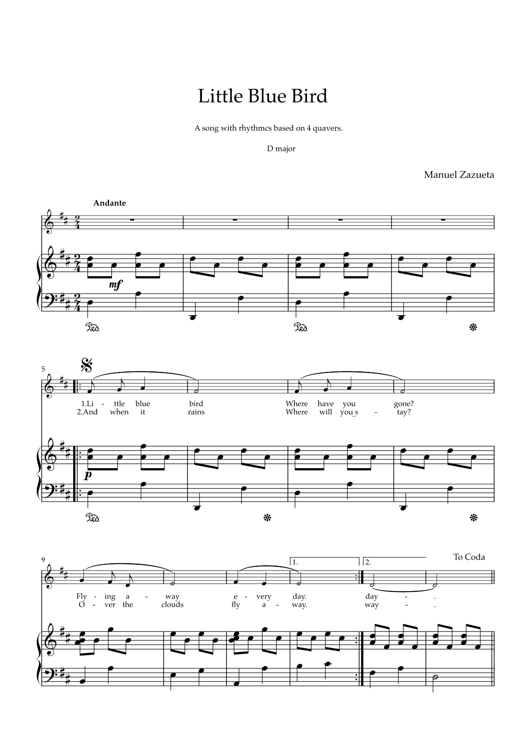 Little Blue Bird - D major