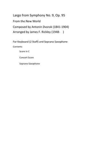 Largo from Symphony No. 9, Op. 95, From the New World (arr. James F. Rickley)