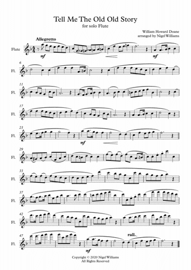 Tell Me The Old Old Story, for Flute Solo (arr. Nigel Williams)