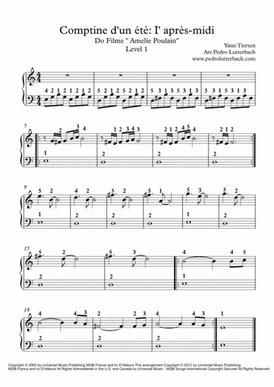 Comptine D'un Autre Été: L'après-midi (arr. Pedro Lutterbach)