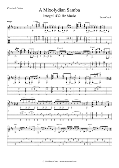 A Mixolydian Samba - Classical and Fingerstyle Jazz Guitar Solo