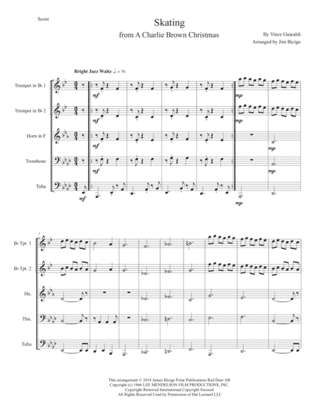 Skating (arr. Jim Bicigo)