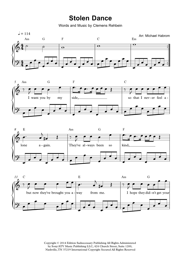 Stolen Dance (arr. Michael Habrom)