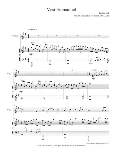 Veni, Emmanuel (arr. Kristin Stahlecker Heckman)