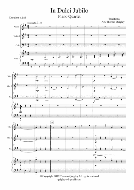 In Dulci Jubilo (arr. Thomas Quigley)