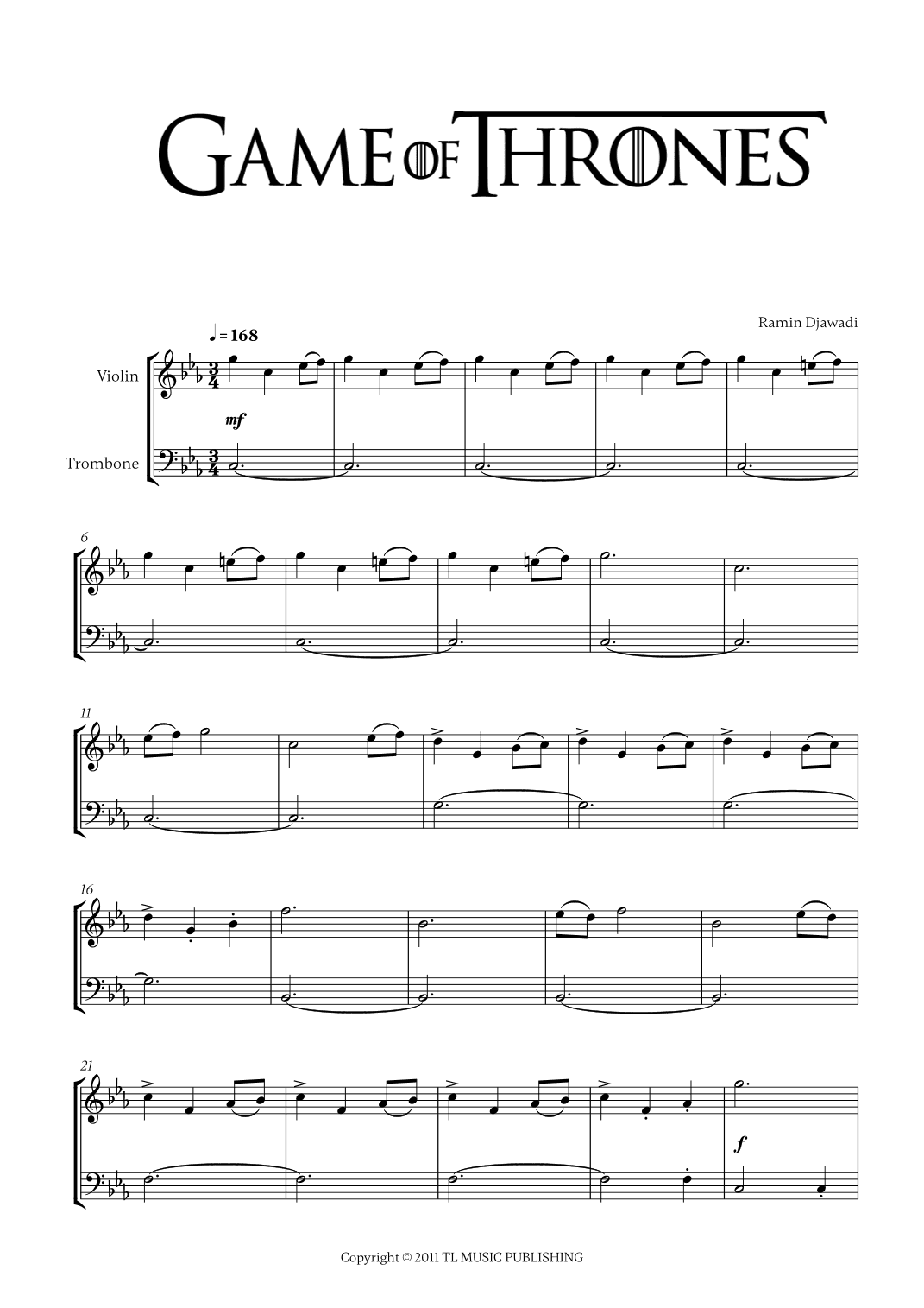 Game Of Thrones (arr. Cadenza Editions)