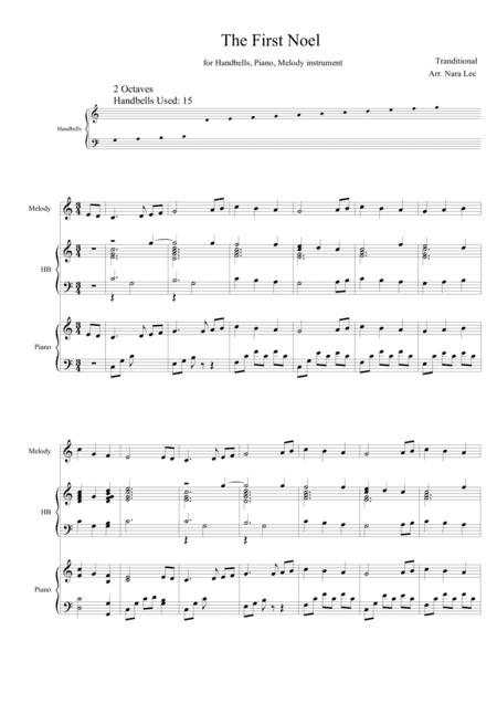 The First Noel for Handbells (2Octaves) (arr. Nara Lee)