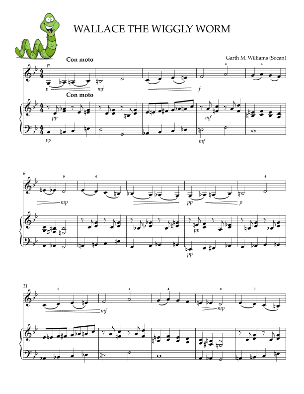 WALLACE THE WIGGLY WORM FOR  VIOLIN AND PIANO