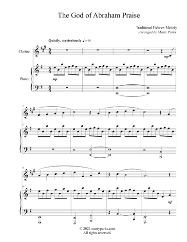 The God of Abraham Praise (Clarinet-Piano) (arr. Marty Parks)