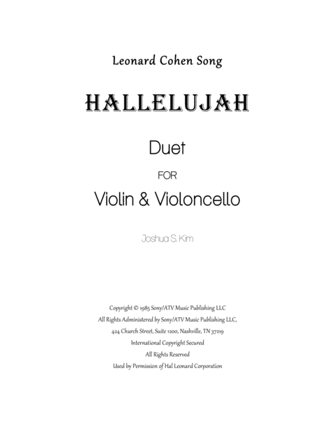 Hallelujah (arr. Joshua Jun S. Kim)