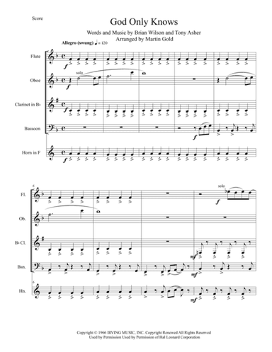 God Only Knows (arr. Martin Gold)
