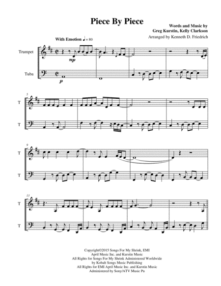 Piece By Piece (arr. Kenneth D. Friedrich)