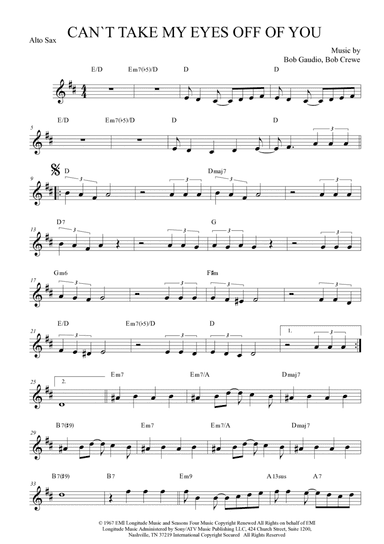Can't Take My Eyes Off Of You (arr. Anderson Quevedo)