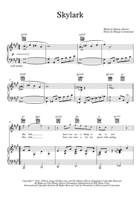 Skylark (arr. PianoSheetNow)