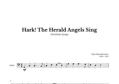Hark! The Herald Angels Sing for Easy Cello Solo (arr. Marcos Soares)