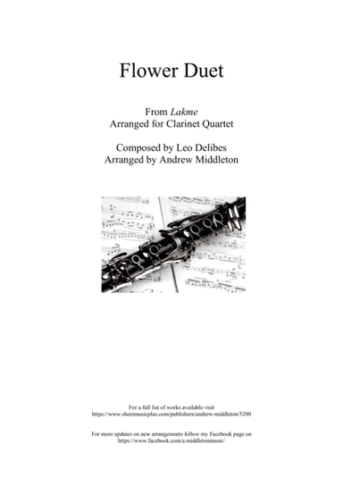 "Flower Duet" from Lake for Clarinet Quartet (arr. Andrew Middleton)
