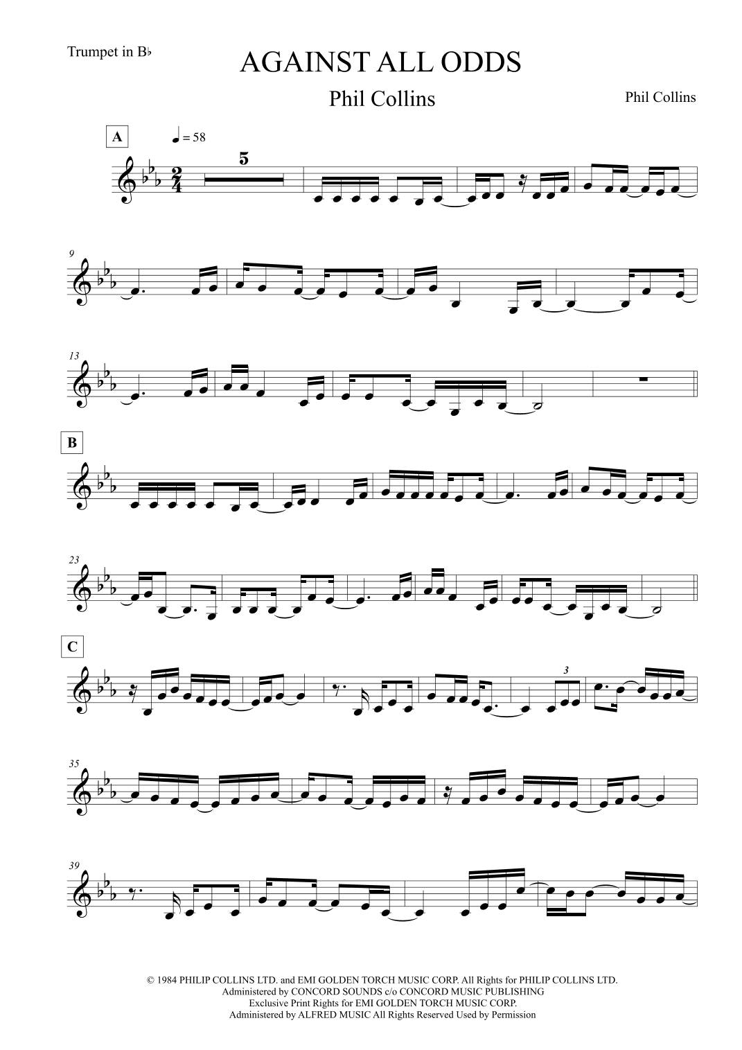 Against All Odds (take A Look At Me Now) (arr. Leo Silva)
