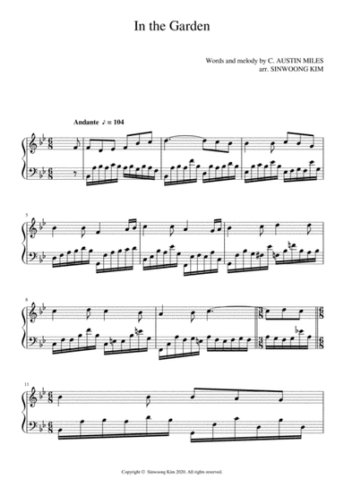 In the Garden (Piano Solo in Bb Major) (arr. Sinwoong Kim)