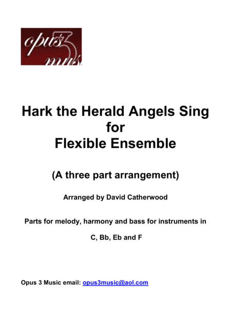 Hark the Herald Angels Sing arranged for 3 part flexible ensemble by David Catherwood (arr. David Catherwood)