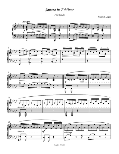 Piano Sonata in F Minor - IV. Rondo