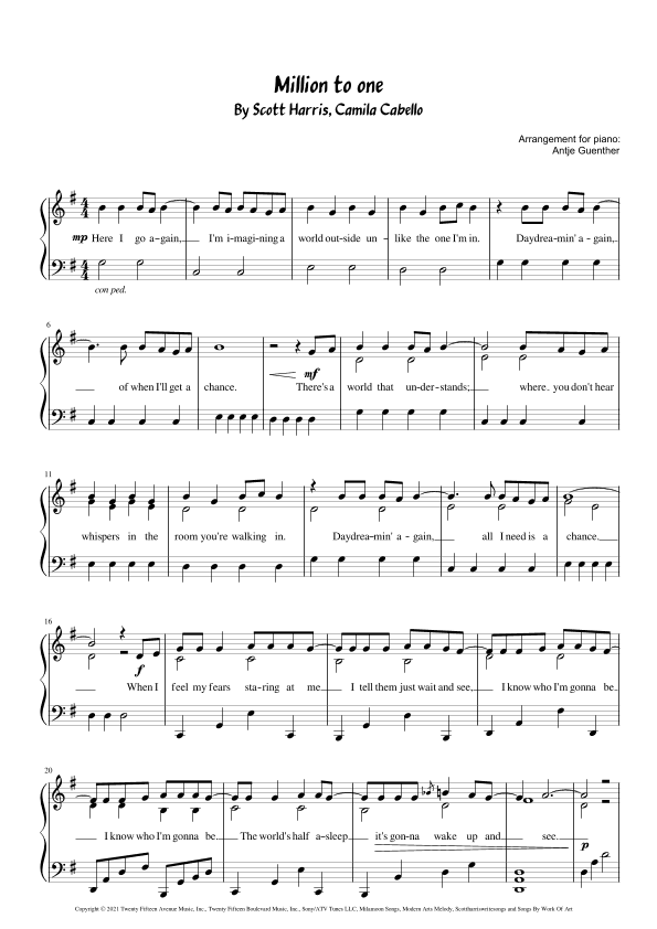 Million To One (arr. Antje Günther)