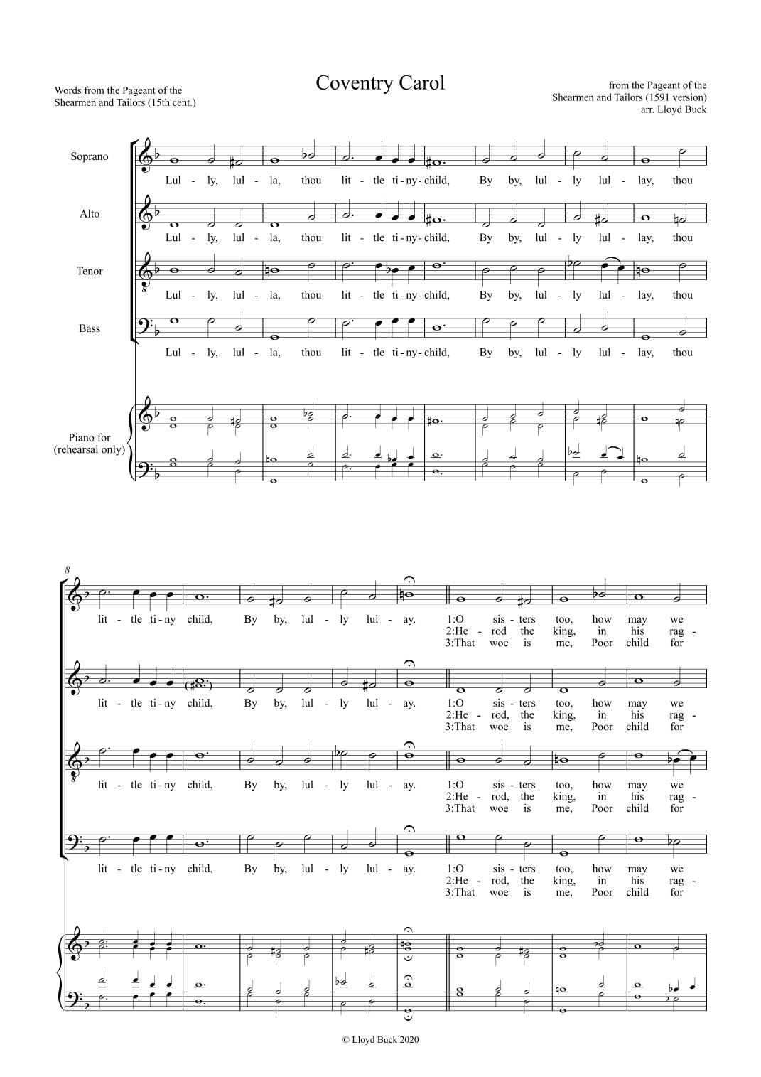 Coventry Carol (arr. Lloyd Buck)