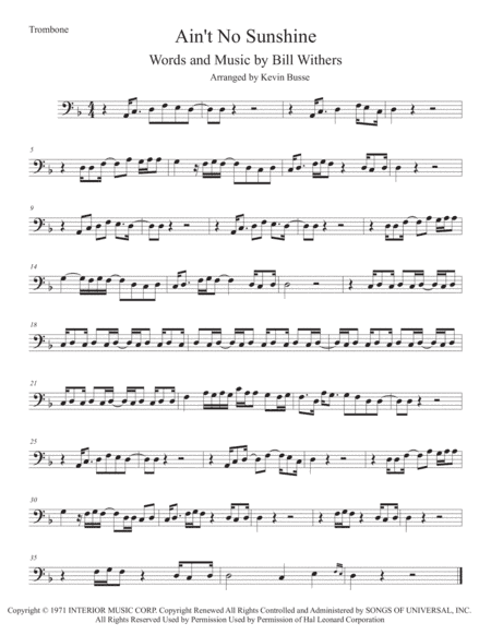 Ain't No Sunshine (arr. Kevin Busse)