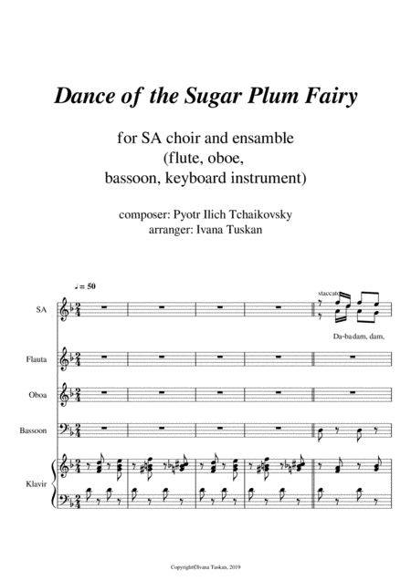 Dance of the Sugar Plum Fairy for SA voices and ensemble (arr. Ivana Tuskan)