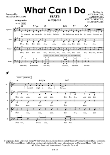 What Can I Do (arr. Frieder Schmidt)