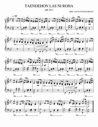 TAENDEHON LAS NI ROHA. (arr. Agus Panggabean.)