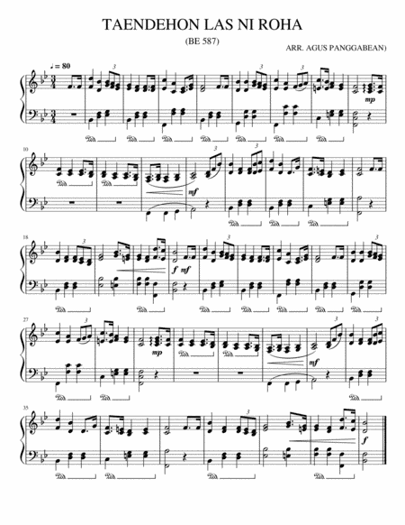 TAENDEHON LAS NI ROHA. (arr. Agus Panggabean.)