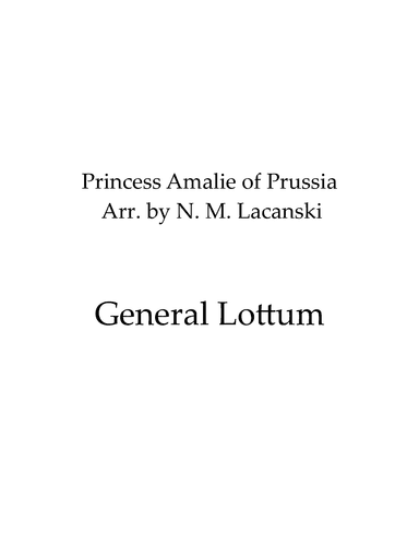 General Lottum (arr. Nick Lacanski)