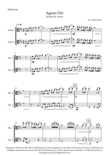 Agnus Dei (arr. Fabio Britto)
