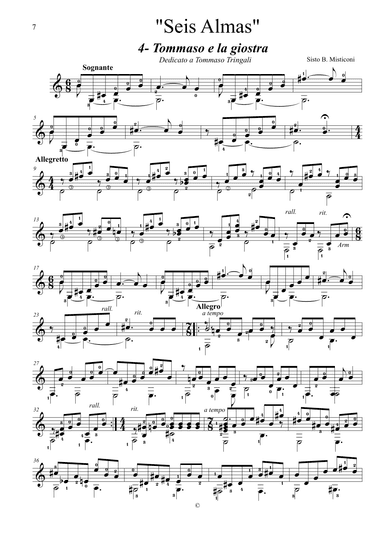 "Seis Almas" 6 brani per chitarra. 4- Tommaso e la giostra