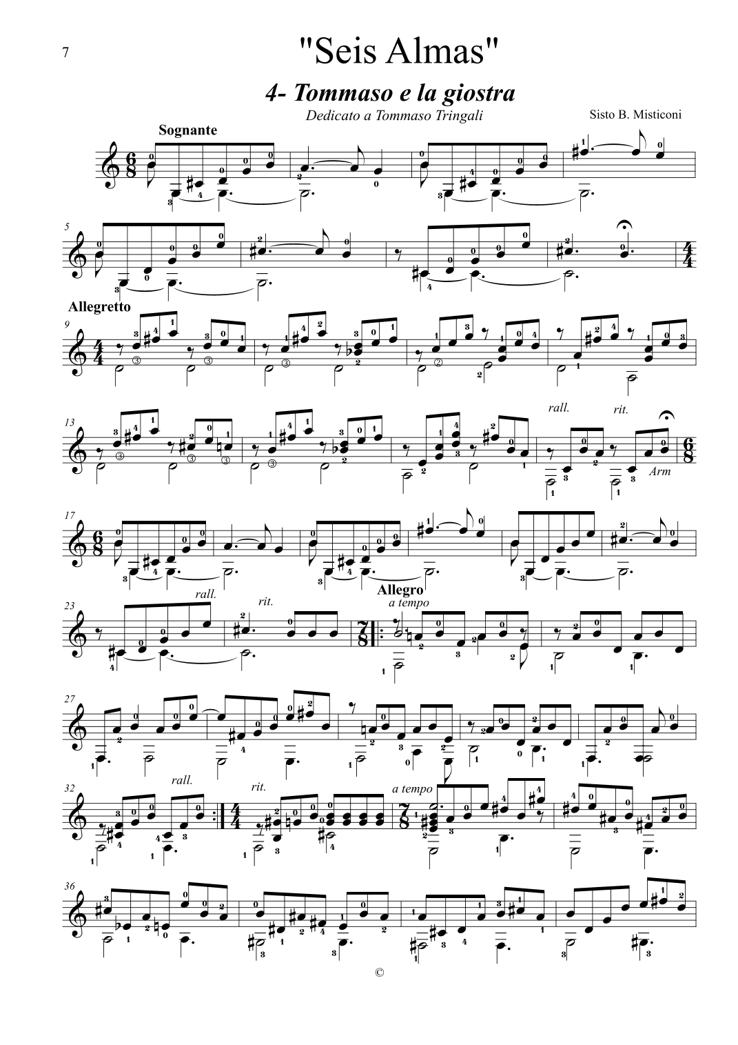 "Seis Almas" 6 brani per chitarra. 4- Tommaso e la giostra
