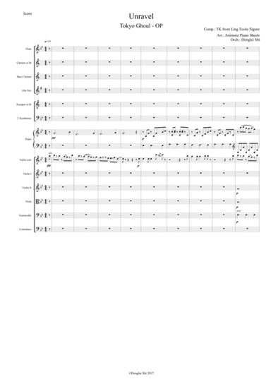 Tokyo Ghoul OP --- Unravel, for Chamber Orchestra (arr. Animenz Piano Sheets, Orch. Donglai Shi)
