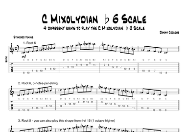 C Mixolydian b6 Scale (4 Ways to Play)