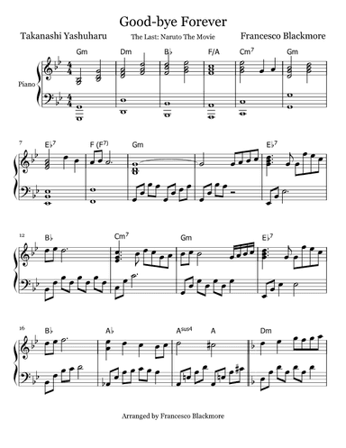 Good-bye Forever (arr. Francesco Blackmore)