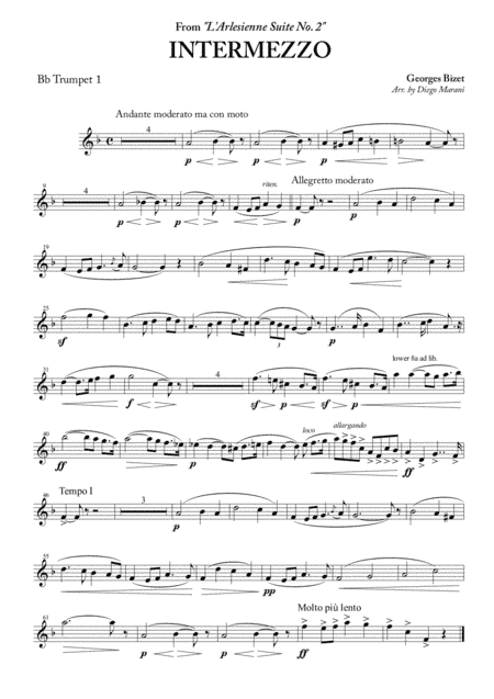Intermezzo from "L'Arlesienne Suite No. 2" for Brass Quintet (arr. Diego Marani)