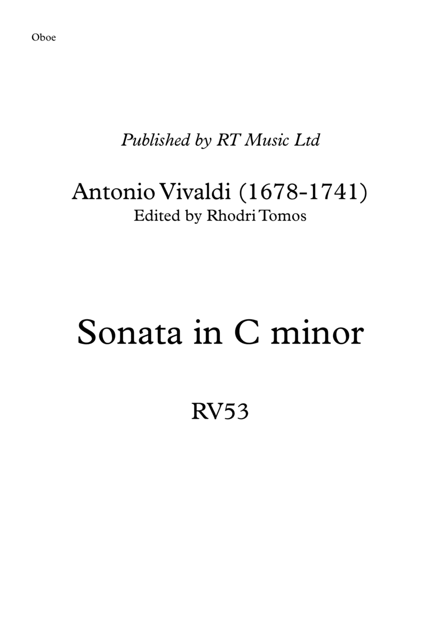 Vivaldi RV53 Sonata in C minor. Solo oboe / trumpet / piccolo trumpet parts. (arr. Rhodri Tomos)