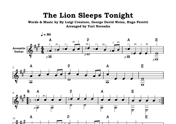 The Lion Sleeps Tonight (arr. Yuri Noronha)